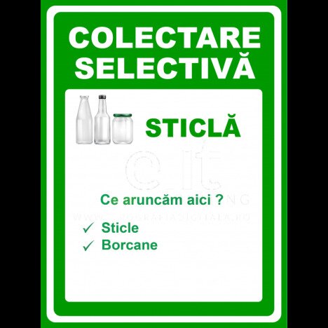 Indicator pentru colectare sticla